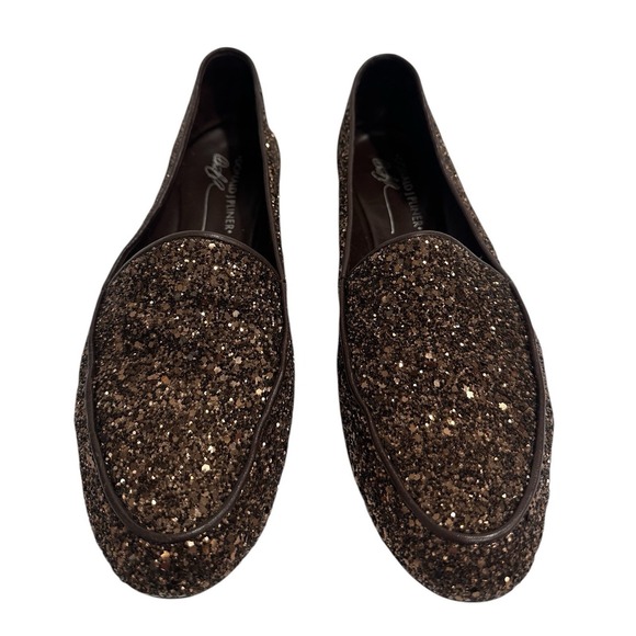 Donald Pliner Shoes - Donald Pliner Women's Denny Loafer Style Slip-On Shoes Sz 10 Bronze Sparkle
